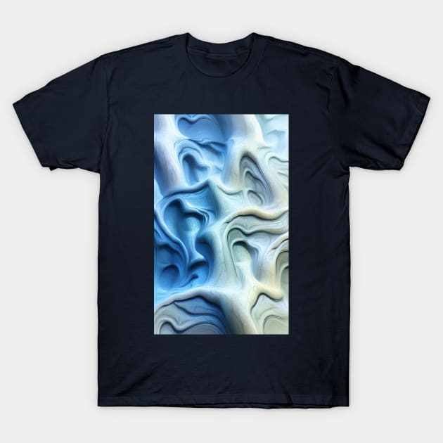 Blueish liquid shapes T-Shirt by Gaspar Avila